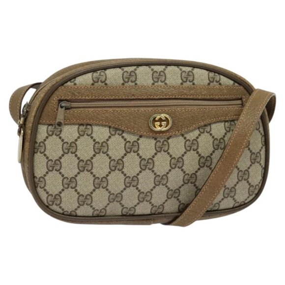 GUCCI GG Supreme Shoulder Bag PVC Beige Gold 001 067 1283 Auth gh282 - Picture 1 of 16
